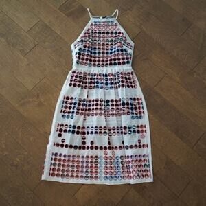 NEW Parker Circle Print Alana Dress Multicolor Womens Size Small